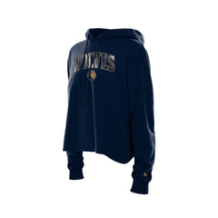 Minnesota Timberwolves Women's Glam Game Open Back Hoodie - Navy for sale