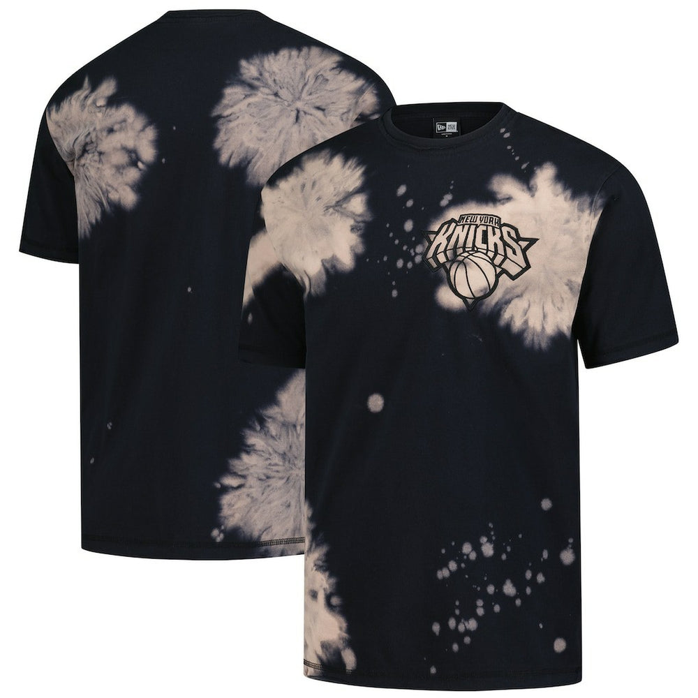New York Knicks Injection Bleached Out Raw Edge Oversized T-Shirt - Black online