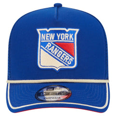 New York Rangers New Era Vintage Team Rope A-Frame 9FIFTY Snapback Hat - Blue Hats