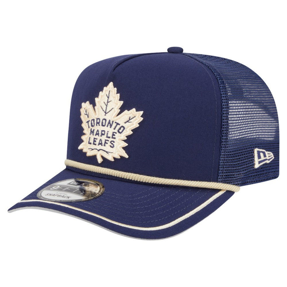 Toronto Maple Leafs New Era Vintage Team Rope A-Frame 9FIFTY Snapback Hat - Blue Hats