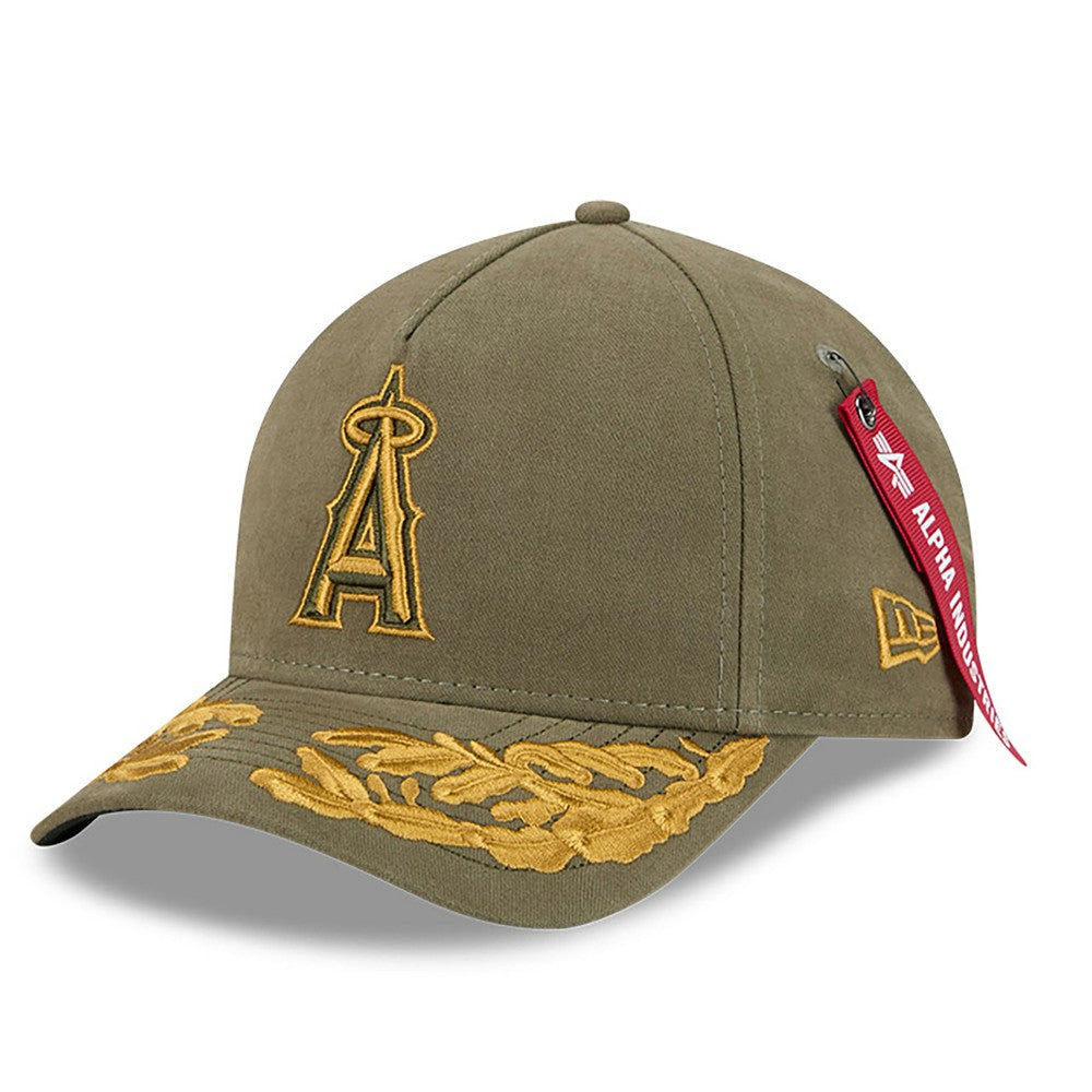 Los Angeles Angels x Alpha Industries A-Frame 9FORTY Adjustable Hat Olive