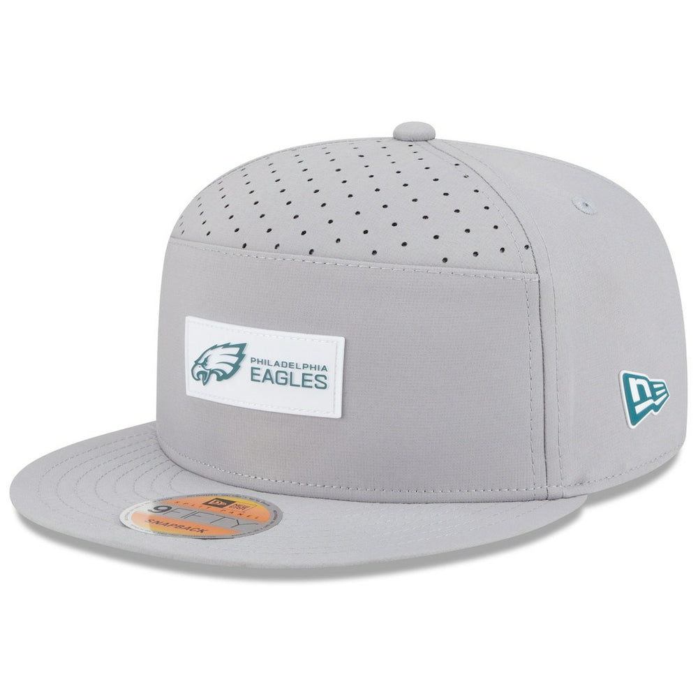 Philadelphia Eagles New Era 2025 Sideline Split Panel 9FIFTY Snapback Hat - Gray on sale