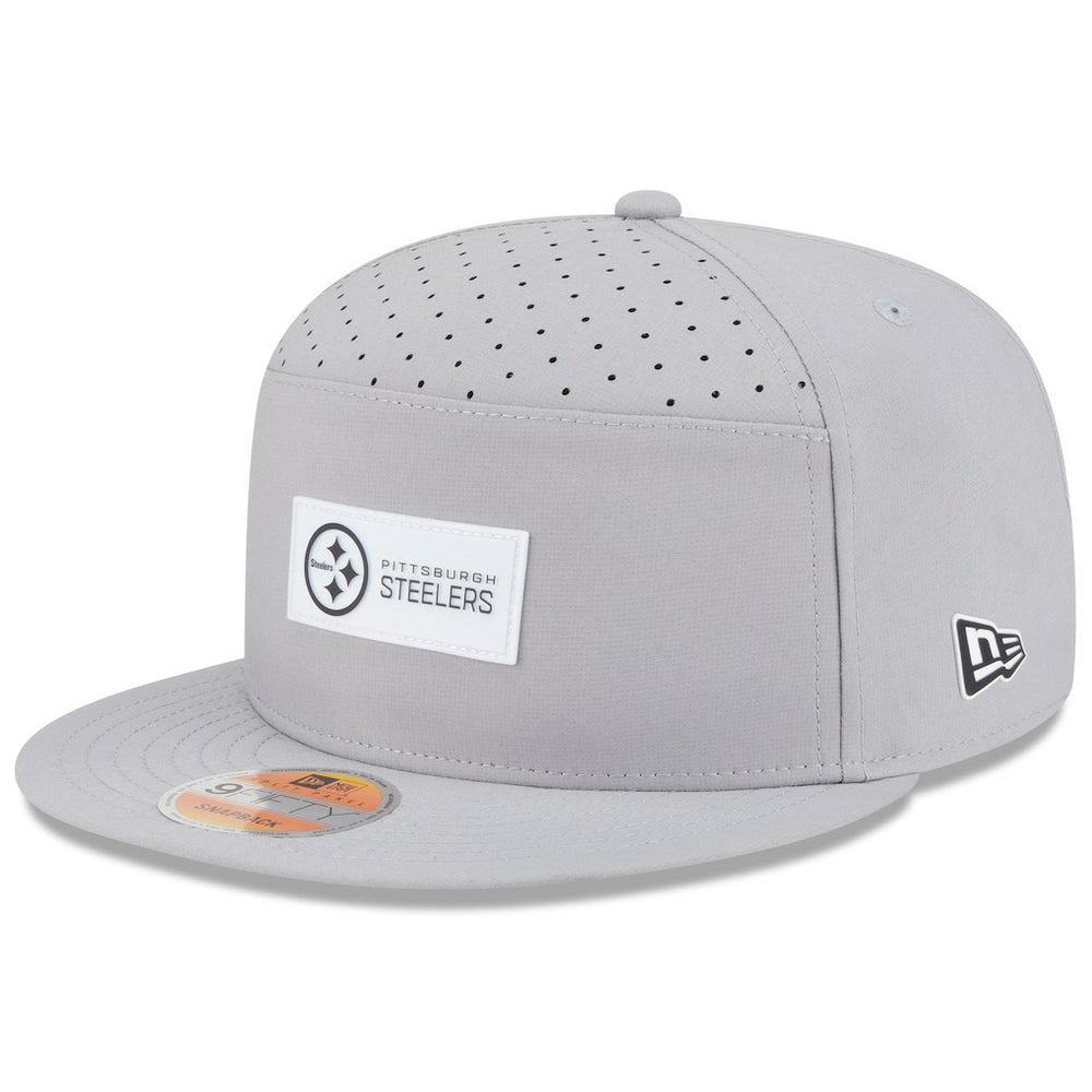 Pittsburgh Steelers New Era 2025 Sideline Split Panel 9FIFTY Snapback Hat - Gray discount
