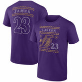 LeBron James Los Angeles Lakers Ugly Sweater Name & Number T-Shirt - Purple shop