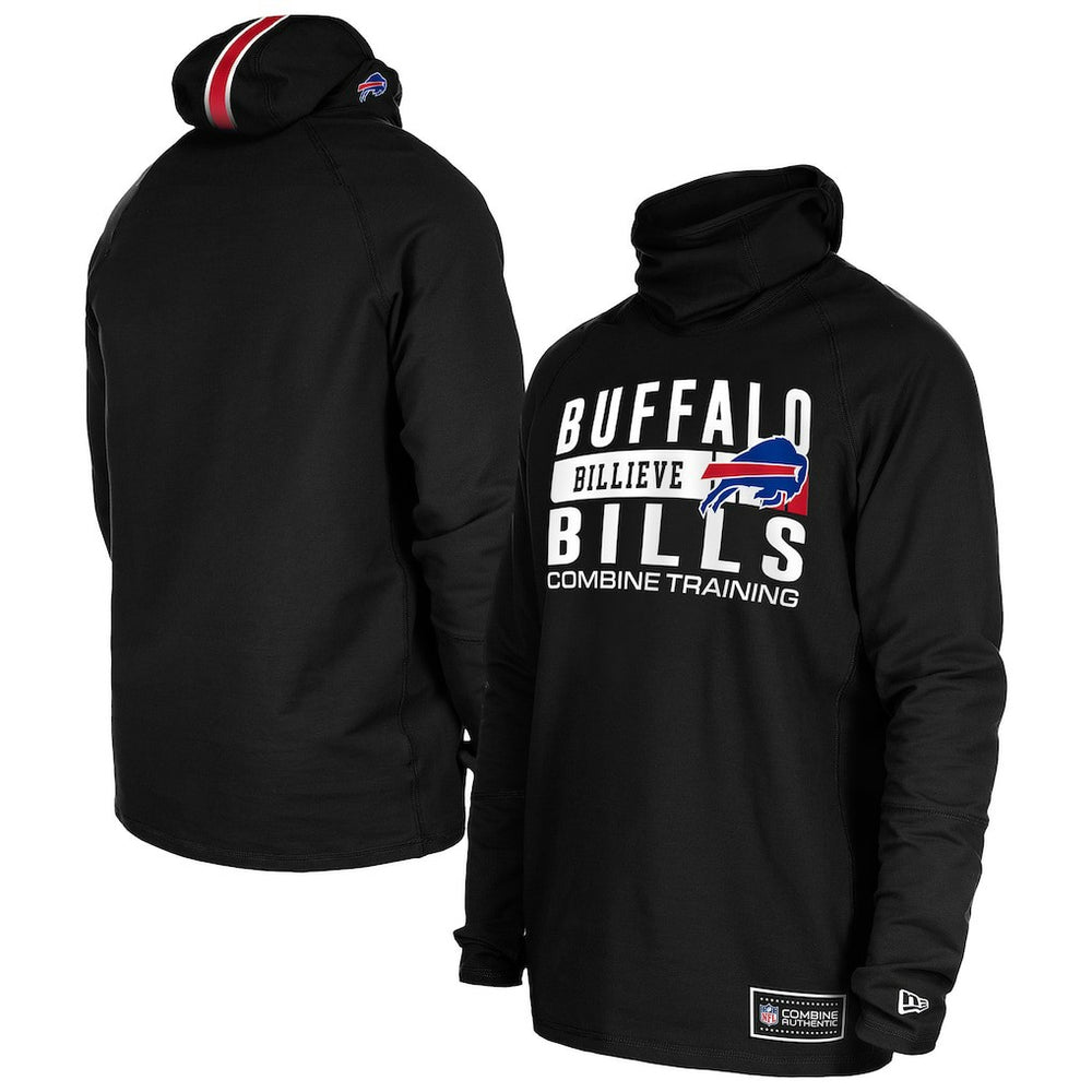 Buffalo Bills New Era Functional Fandom Balaclava Helmet Stripe Tri-Blend Hoodie - Black discount