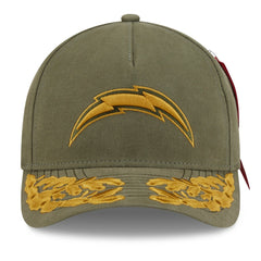 Los Angeles Chargers New Era x Alpha Industries A-Frame 9FORTY Adjustable Hat - Olive discount