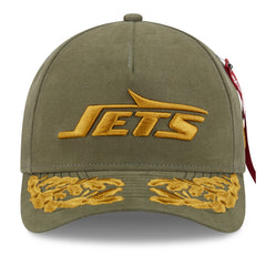 New York Jets New Era x Alpha Industries A-Frame 9FORTY Adjustable Hat - Olive outlet