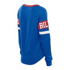 Buffalo Bills New Era Women's Plus Size Throwback Lace-Up Long Sleeve T-Shirt - Blue discount