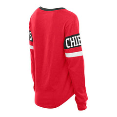 Kansas City Chiefs New Era Women's Plus Size Throwback Lace-Up Long Sleeve T-Shirt - Red for sale