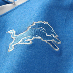 Detroit Lions New Era Women's Plus Size Throwback Lace-Up Long Sleeve T-Shirt - Blue discount