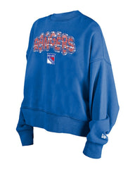 New York Rangers New Era Girls Youth Flip Sequin Sweatshirt - Blue Sweatshirts