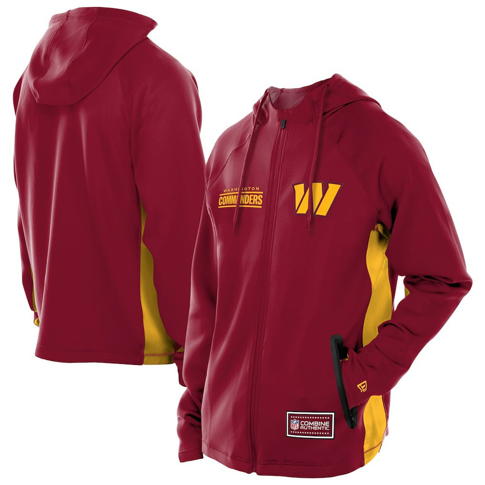 Washington Commanders New Era Combine Authentic Raglan Scuba Full-Zip Hoodie - Burgundy outlet