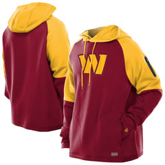 Washington Commanders New Era Combine Authentic Color Block Raglan Pullover Hoodie - Burgundy for sale