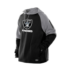 Las Vegas Raiders New Era Combine Authentic Color Block Raglan Pullover Hoodie - Black online