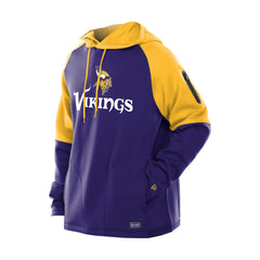Minnesota Vikings New Era Combine Authentic Color Block Raglan Pullover Hoodie - Purple on sale