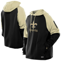New Orleans Saints New Era Combine Authentic Color Block Raglan Pullover Hoodie - Black cheap