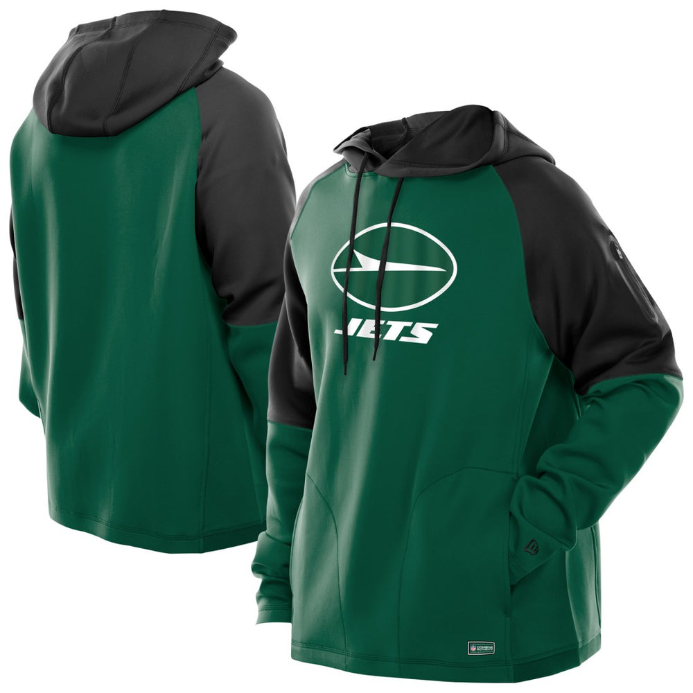 New York Jets New Era Combine Authentic Color Block Raglan Pullover Hoodie - Green online