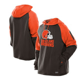 Cleveland Browns New Era Combine Authentic Color Block Raglan Pullover Hoodie - Brown sale
