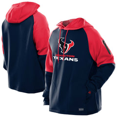 Houston Texans New Era Combine Authentic Color Block Raglan Pullover Hoodie - Navy for sale