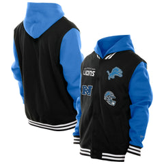 Detroit Lions New Era Full-Snap Fleece Hoodie Jacket - Black discount