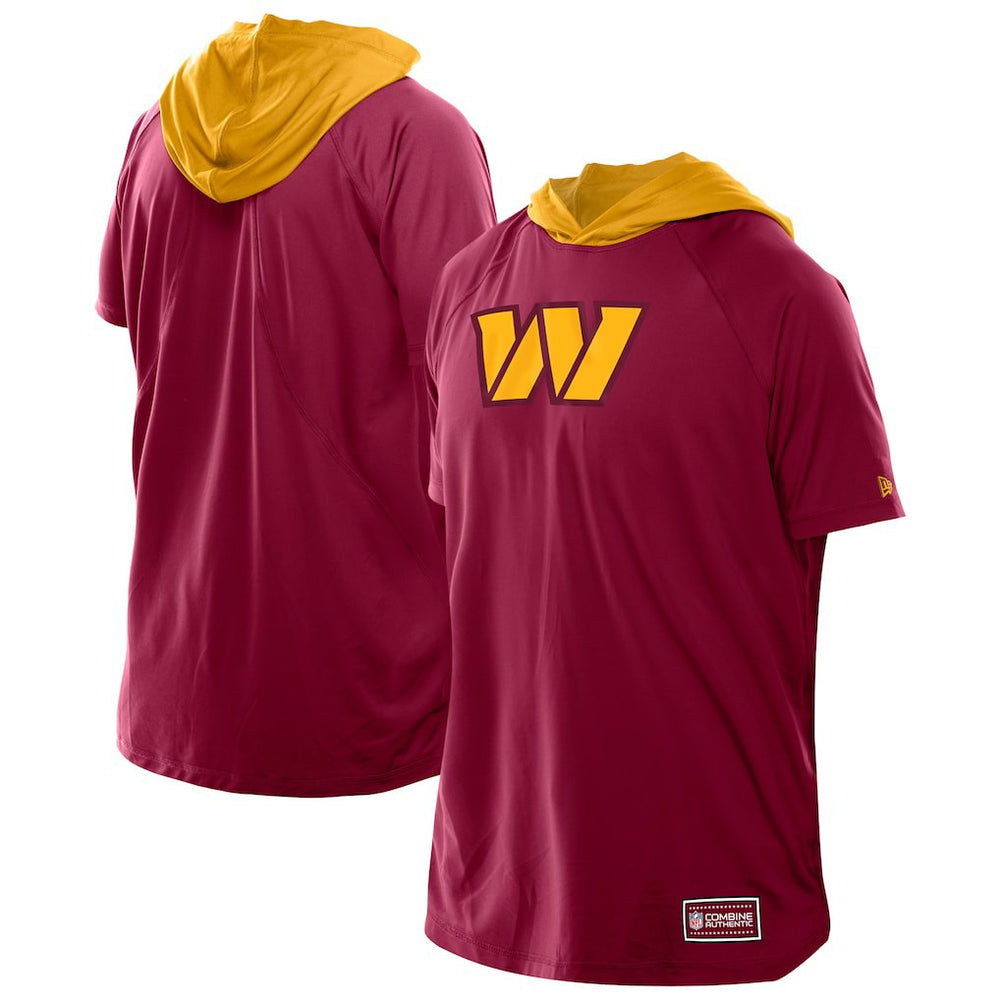 Washington Commanders New Era Combine Authentic Hooded Raglan Short-Sleeve T-Shirt - Scarlet cheap