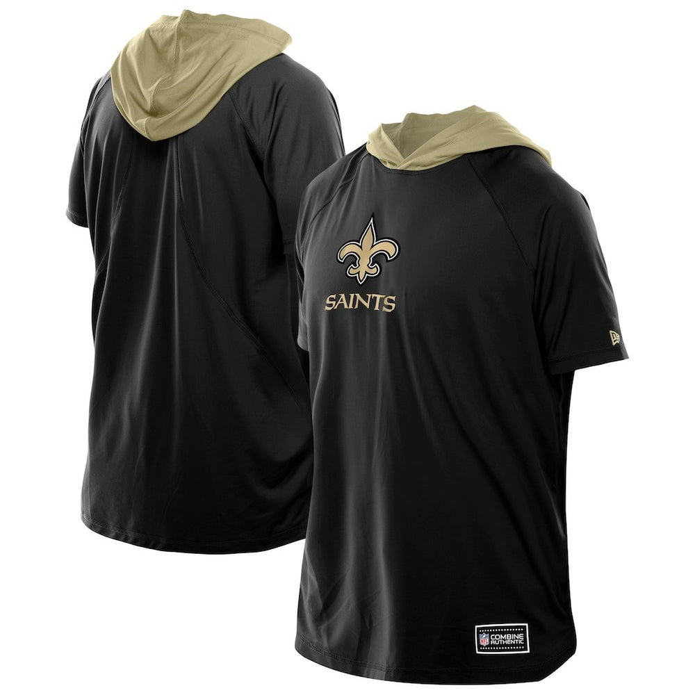 New Orleans Saints New Era Combine Authentic Hooded Raglan Short-Sleeve T-Shirt - Black for sale