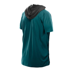 Philadelphia Eagles New Era Combine Authentic Hooded Raglan Short-Sleeve T-Shirt - Midnight Green for sale