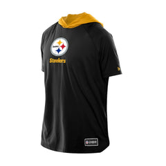 Pittsburgh Steelers New Era Combine Authentic Hooded Raglan Short-Sleeve T-Shirt - Black cheap