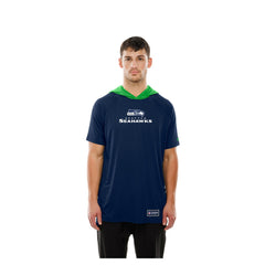 Seattle Seahawks New Era Combine Authentic Hooded Raglan Short-Sleeve T-Shirt - College Navy for sale
