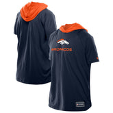 Denver Broncos New Era Combine Authentic Hooded Raglan Short-Sleeve T-Shirt - Navy on sale