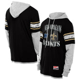 New Orleans Saints New Era Twofer Layered Long Sleeve Hoodie T-Shirt - Black cheap