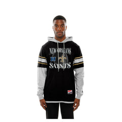 New Orleans Saints New Era Twofer Layered Long Sleeve Hoodie T-Shirt - Black cheap