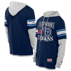 Tennessee Titans New Era Twofer Layered Long Sleeve Hoodie T-Shirt - Navy for sale