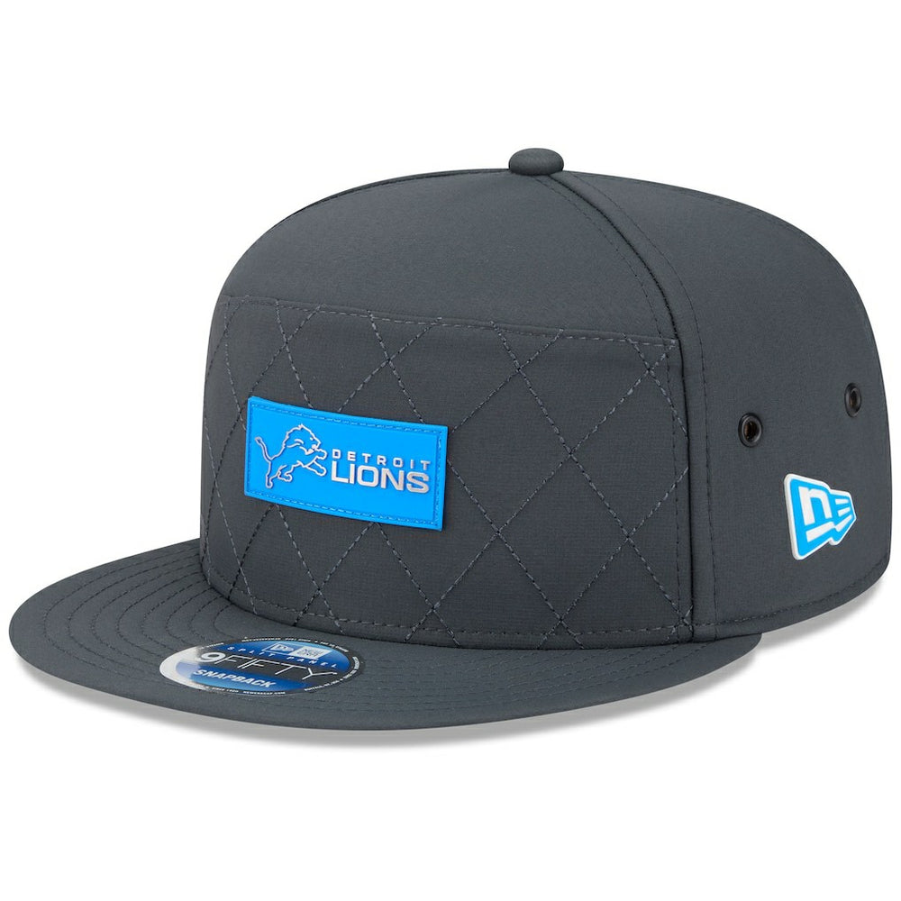 Detroit Lions New Era 2025 Sideline Cold Weather Split Panel 9FIFTY Snapback Hat - Charcoal cheap