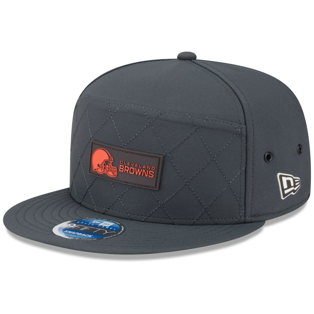Cleveland Browns New Era 2025 Sideline Cold Weather Split Panel 9FIFTY Snapback Hat - Charcoal outlet