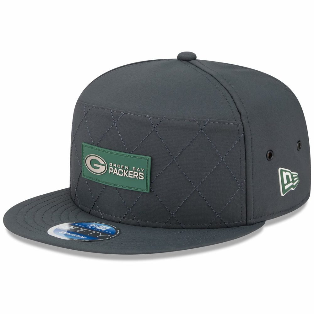 Green Bay Packers New Era 2025 Sideline Cold Weather Split Panel 9FIFTY Snapback Hat - Charcoal sale