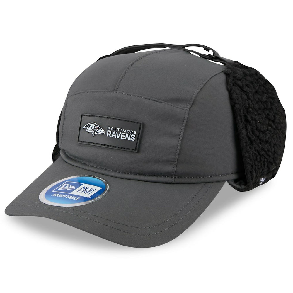 Baltimore Ravens New Era 2025 Sideline Cold Weather Runner Dog Ear Adjustable Hat - Charcoal for sale