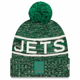 New York Jets New Era 2025 Sideline Cold Weather Cuffed Knit Hat with Pom - Green sale