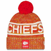 Kansas City Chiefs New Era 2025 Sideline Cold Weather Cuffed Knit Hat with Pom - Red on sale