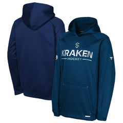 Seattle Kraken Fanatics Youth Authentic Pro Rink Raglan Hoodie - Deep Sea Blue Hoodies