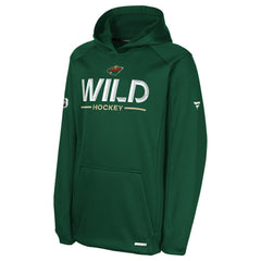 Minnesota Wild Fanatics Youth Authentic Pro Rink Raglan Hoodie - Green Hoodies