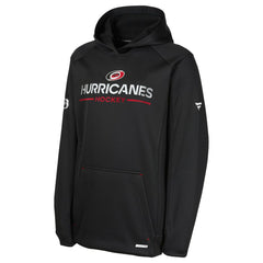Carolina Hurricanes Fanatics Youth Authentic Pro Rink Raglan Hoodie - Black Hoodies