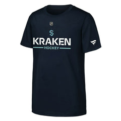 Seattle Kraken Fanatics Youth Authentic Pro Wordmark T-Shirt - Navy T-shirts