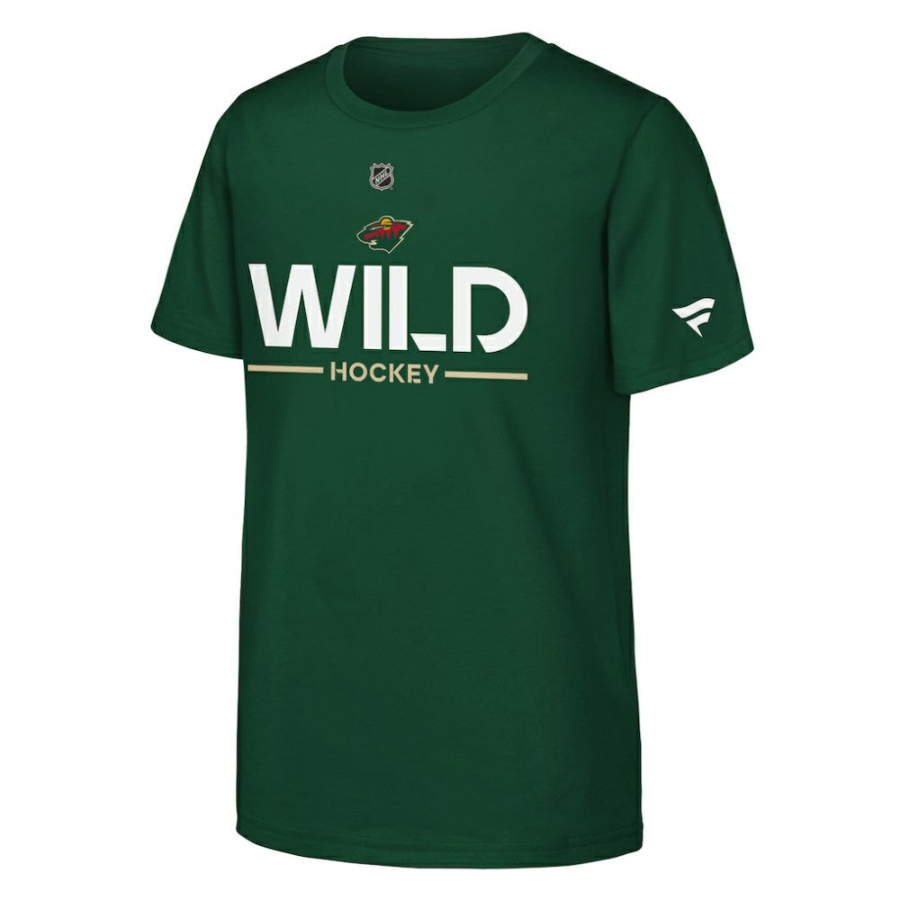 Minnesota Wild Fanatics Youth Authentic Pro Wordmark T-Shirt - Green T-shirts