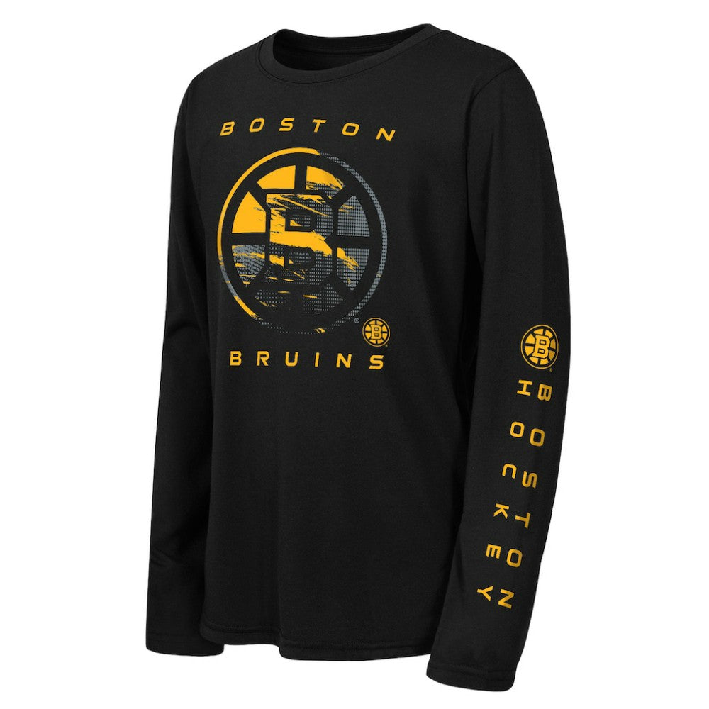 Boston Bruins Outerstuff Youth Seize the Win Long Sleeve T-Shirt - Black T-shirts