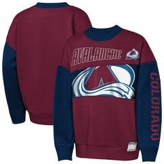 Colorado Avalanche Outerstuff Youth Impact Player Sweatshirt - Burgundy/Navy Sweatshirts