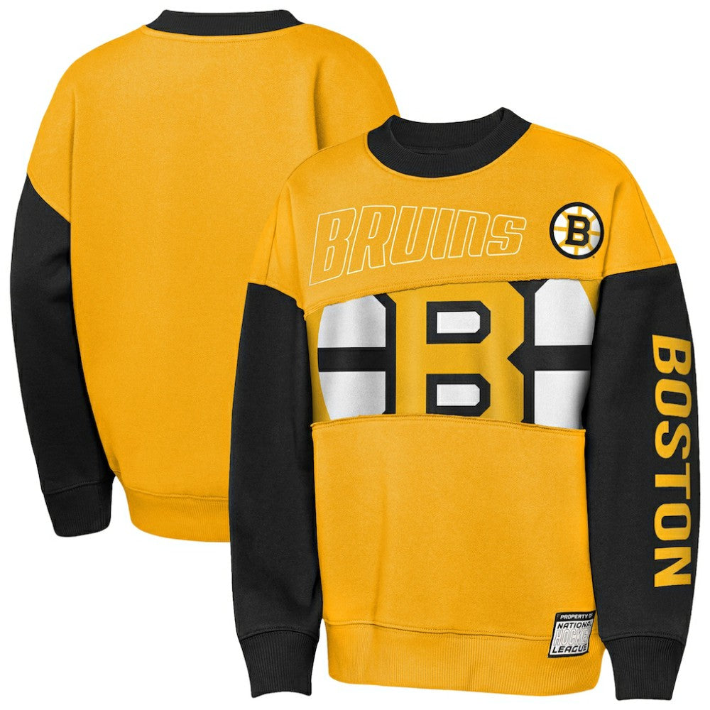 Boston Bruins Outerstuff Youth Impact Player Sweatshirt - Gold/Black Sweatshirts