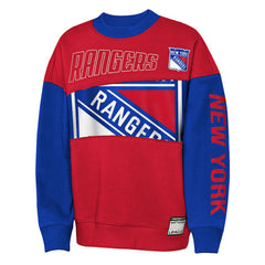 New York Rangers Outerstuff Youth Impact Player Sweatshirt - Red/Blue Sweatshirts