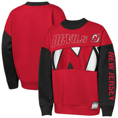 New Jersey Devils Outerstuff Youth Impact Player Sweatshirt - Red/Black Sweatshirts