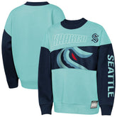 Seattle Kraken Outerstuff Youth Impact Player Sweatshirt - Light Blue/Deep Sea Blue Sweatshirts